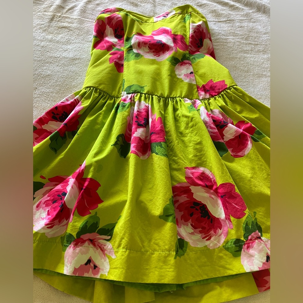 Gilly Hicks Lime Green and Pink Floral Juniors Size Large - Picture 2 of 6